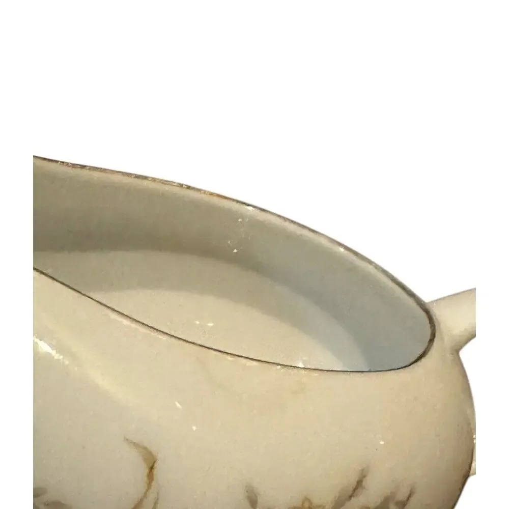 VTG Golden Harvest Wheat Sugar Creamer Set China Japan Wheat‎ Gold Rim Coffee